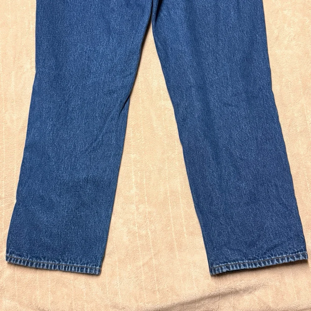 Men's Eddie Bauer Blue Plaid Lined Straight Jeans 38x32